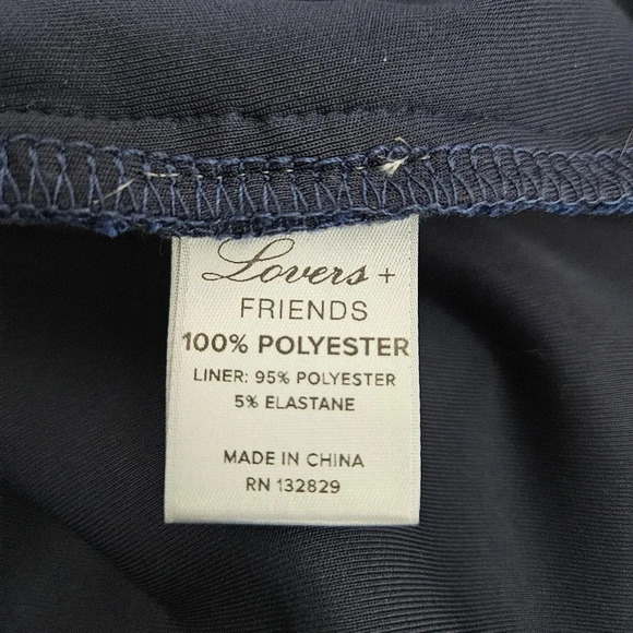 Lovers & Friends Bellini Fit Flare Dress Navy Blue Floral Lace Sleeveless A Line - Picture 10 of 11